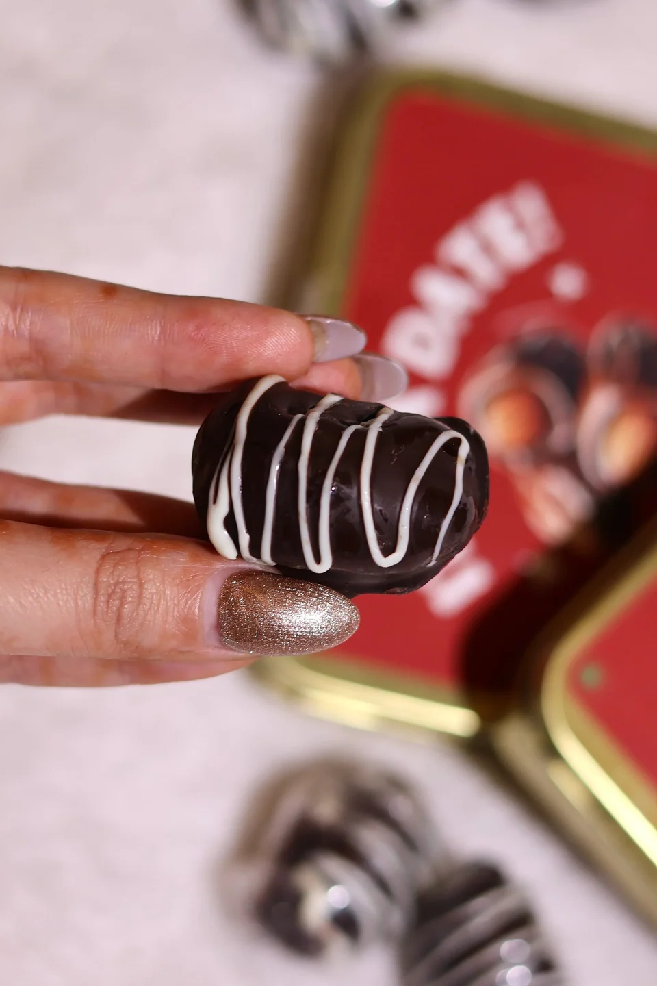 Almond Stuffed Choco Dates